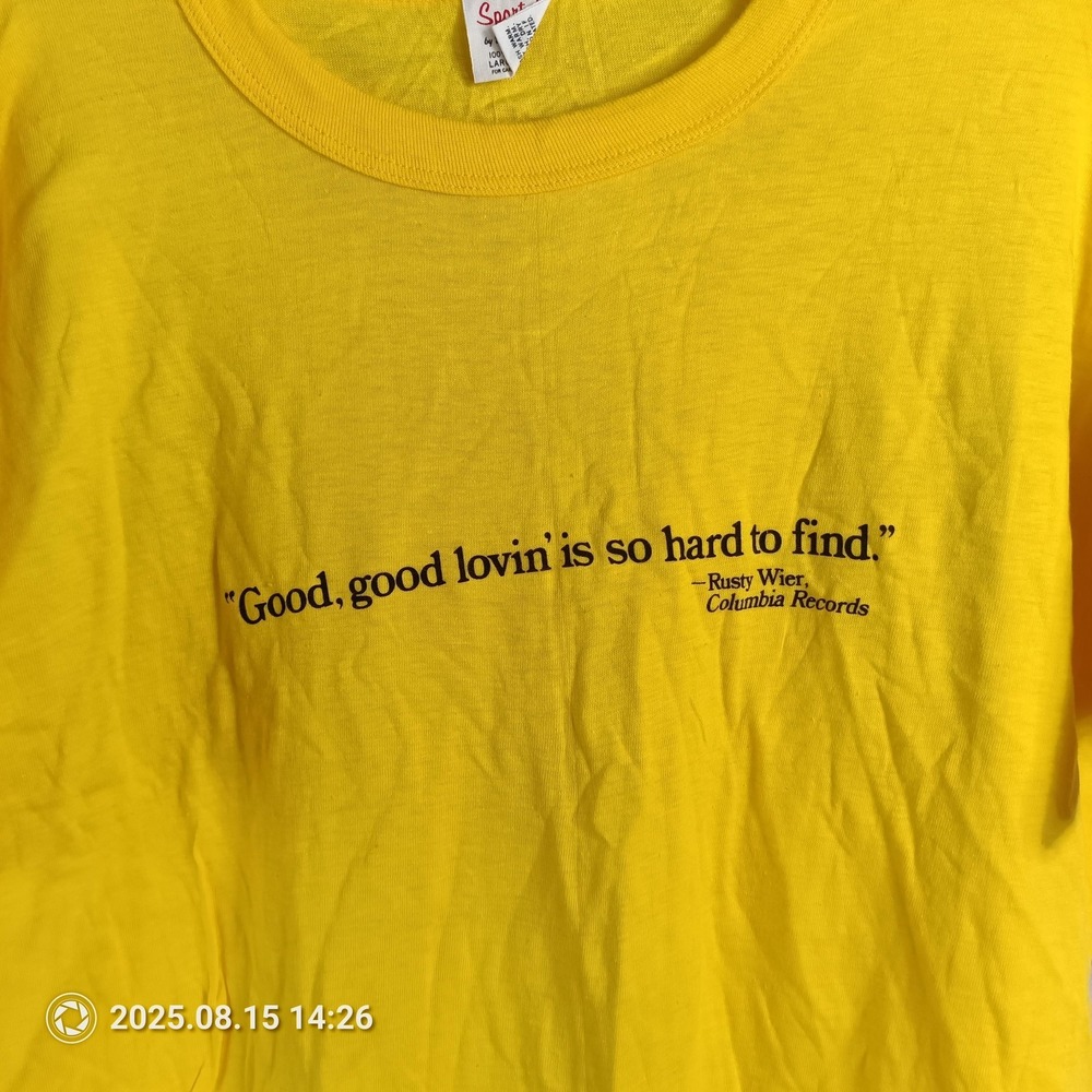 Vintage Rusty Wier Shirt Mens Large Good Lovin Columbia Records Music 70s Tee